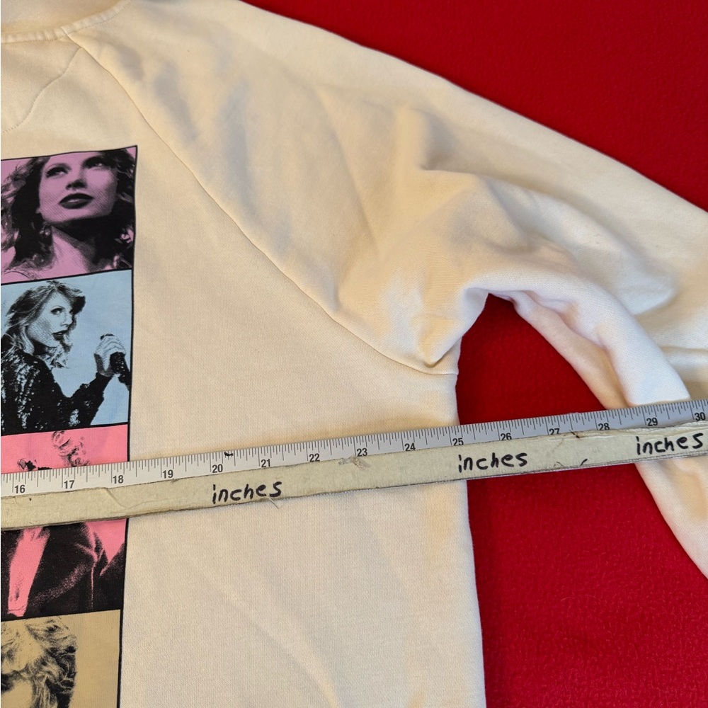 Taylor Swift The Eras Tour Beige Hoodie Unisex Size L Adult Oversized pullover - Picture 8 of 9